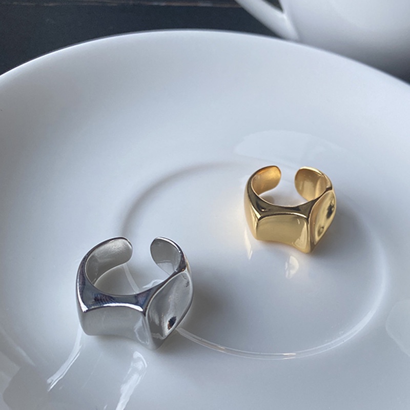 Nhẫn Màu Bạc Kiểu Dáng Hình Học Sáng Tạo Thời Trang Cho Nữ