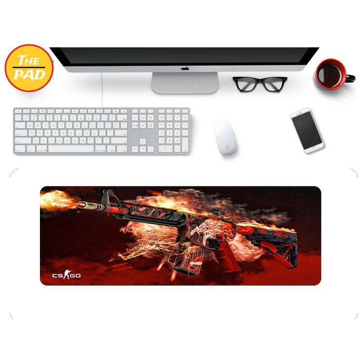 Lót Chuột Cỡ Lớn Game CS:GO, KT 30x80 cm, 12 Mẫu Đẹp, Chất Liệu Cao Su Tự Nhiên