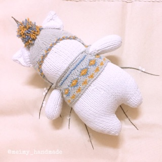 Thú bông len handmade - Mèo ngố Labby (mẫu đan)