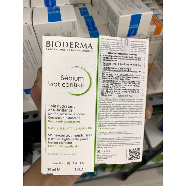 Kem Dưỡng Kiềm Dầu Dưỡng Ẩm Bioderma Sebium Mat Control 30ml