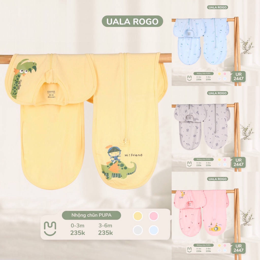 [CHÍNH HÃNG] Nhộng chũn PUPA họa tiết đáng yêu cho bé sơ sinh UR2447 Uala Rogo