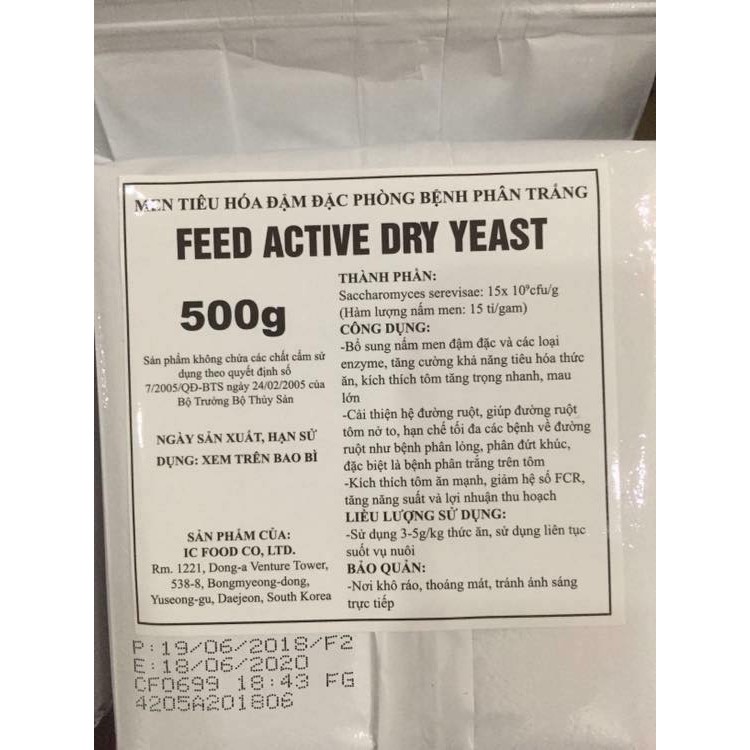 PROBIOTIC Men vi sinh đường ruột feed active dry yeast
