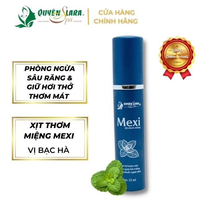 Xịt Thơm Miệng Cao Cấp Mexi Quyên Lara Giúp Kháng Khuẩn,Vệ Sinh Khử Mùi Hôi Miệng Tức Thì 15ml