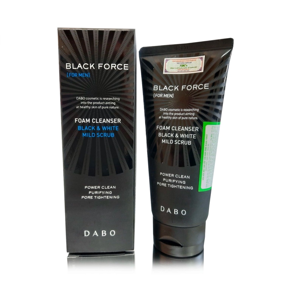 Sữa rửa mặt cho nam giới DABO Homme Black Force Foam Cleanser sạch sâu ngừa mụn hiệu quả 120ml