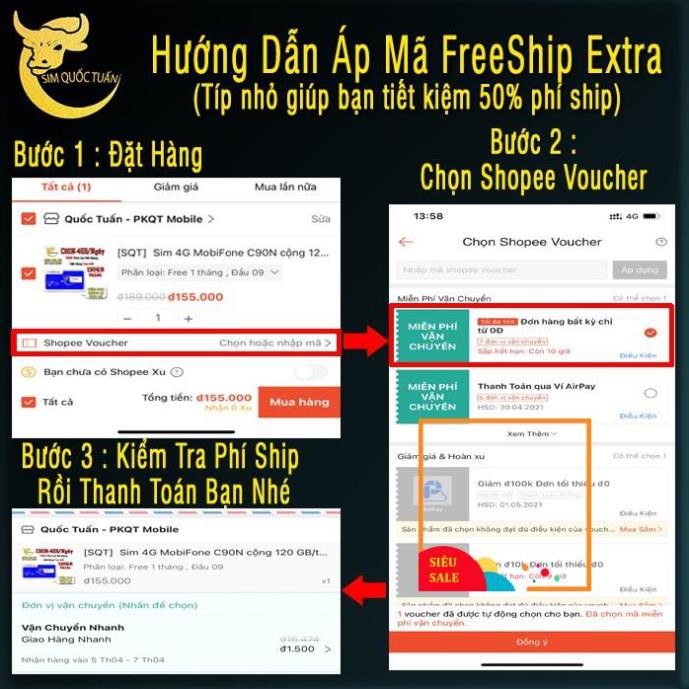 [SQT] Sim Mobile 1 năm FREE-Có hàng tại Đà Nẵng - [FREESHIP] - 48GB DATA TỐC ĐỘ CAO