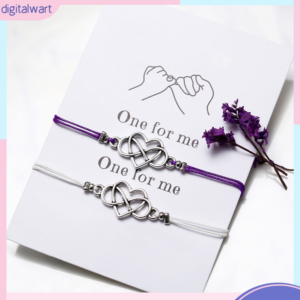 Set 2 Vòng Tay Mặt Trái Tim Cho Cặp Đôi Thẻ