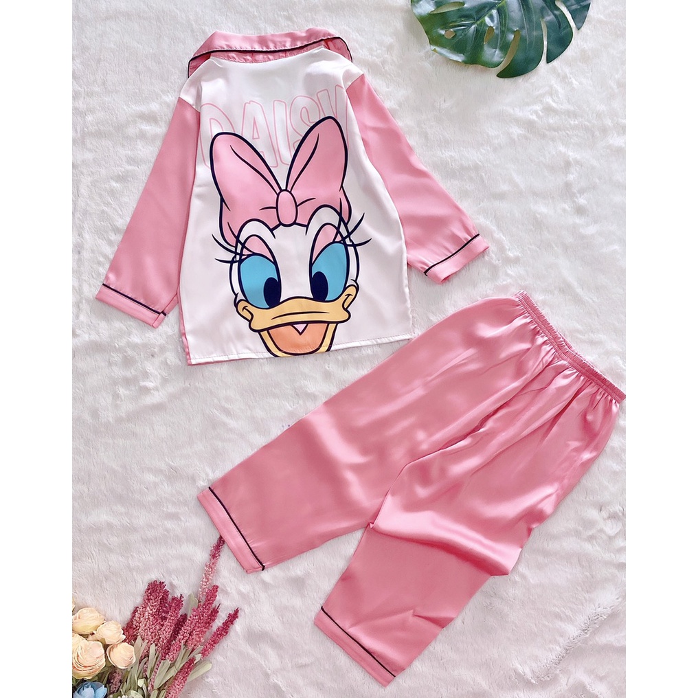 Đồ bộ mặc nhà pijama vải lụa trẻ em cao cấp in hình 3D - Gạokidsclothes