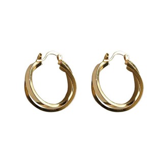 Bông tai tròn 2 khoen (18k gold plated)