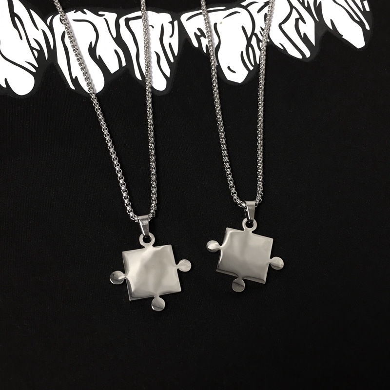 Dây chuyền thép titan 22286 phối mặt phong cách harajuku cho cặp đôi