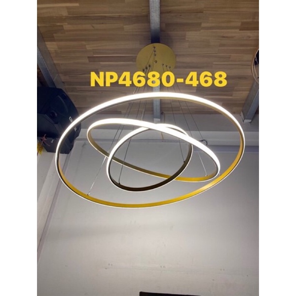 Đèn Led Thả Trần 3 Vòng Viền Vàng- Điều Khiển Từ Xa