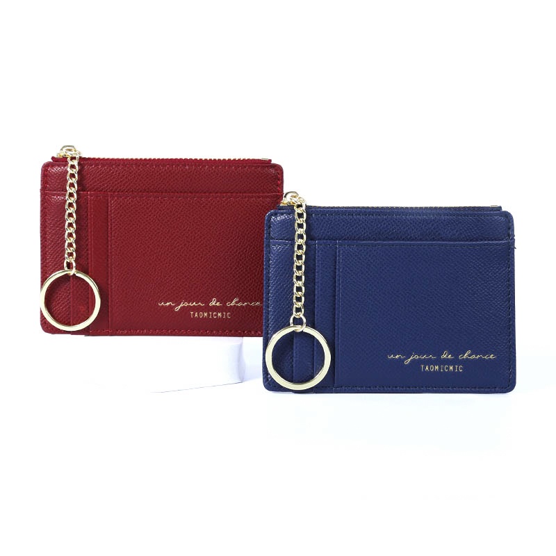 Ví đựng thẻ mini PIERRE LOUES có khóa kéo thời trang cho nữ