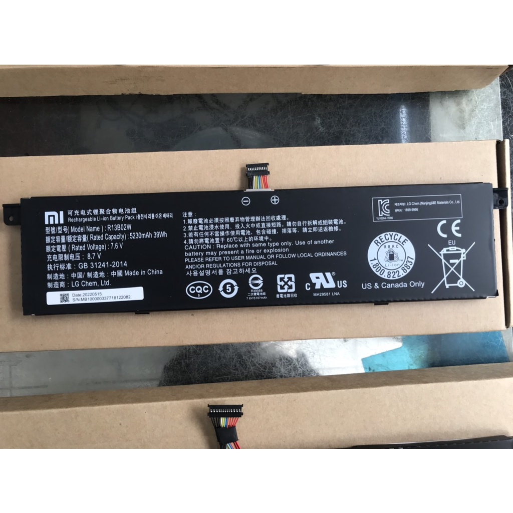 Pin laptop Xiaomi Mi Air 12.5 Mi Air 13.3 R130 Mi Pro i5 15.6 R10B01W R13B02W R15B01W Battery