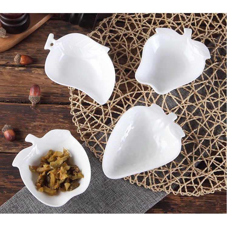 Bát ăn dặm sứ Hình hoa quả - Trắng .