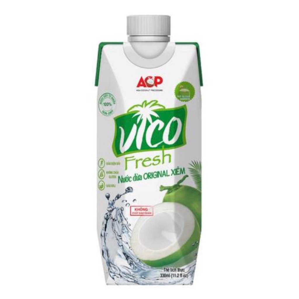 Nước dừa xiêm đóng hộp, nước dừa xiêm đặc sản Bến Tre, một hộp 330ml | Long Châu Farm
