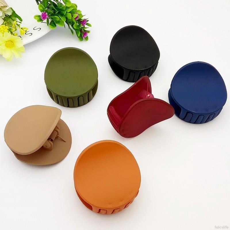 Kẹp tóc càng cua bằng nhựa acrylic màu trơn đơn giản dành cho nữ