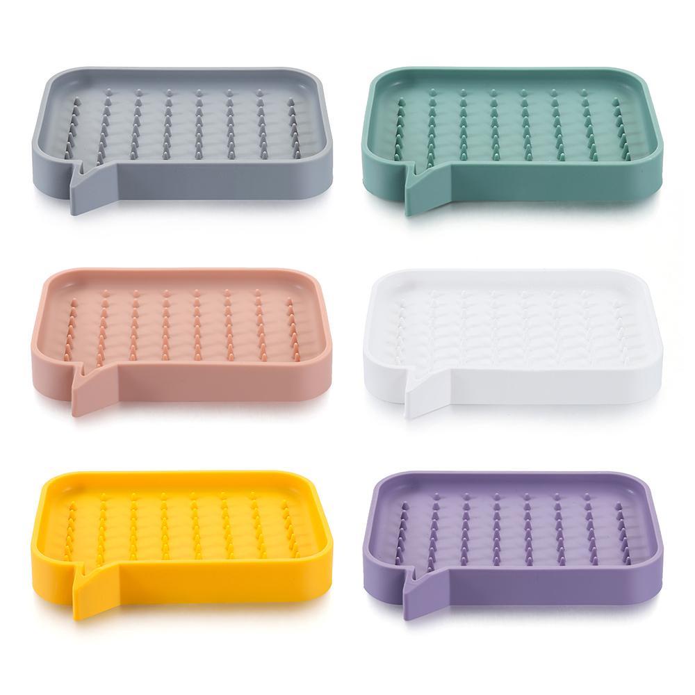 Đĩa Đựng Xà Phòng Bằng Silicone Tự Dính Giúp Khô Ráo Tiện Dụng