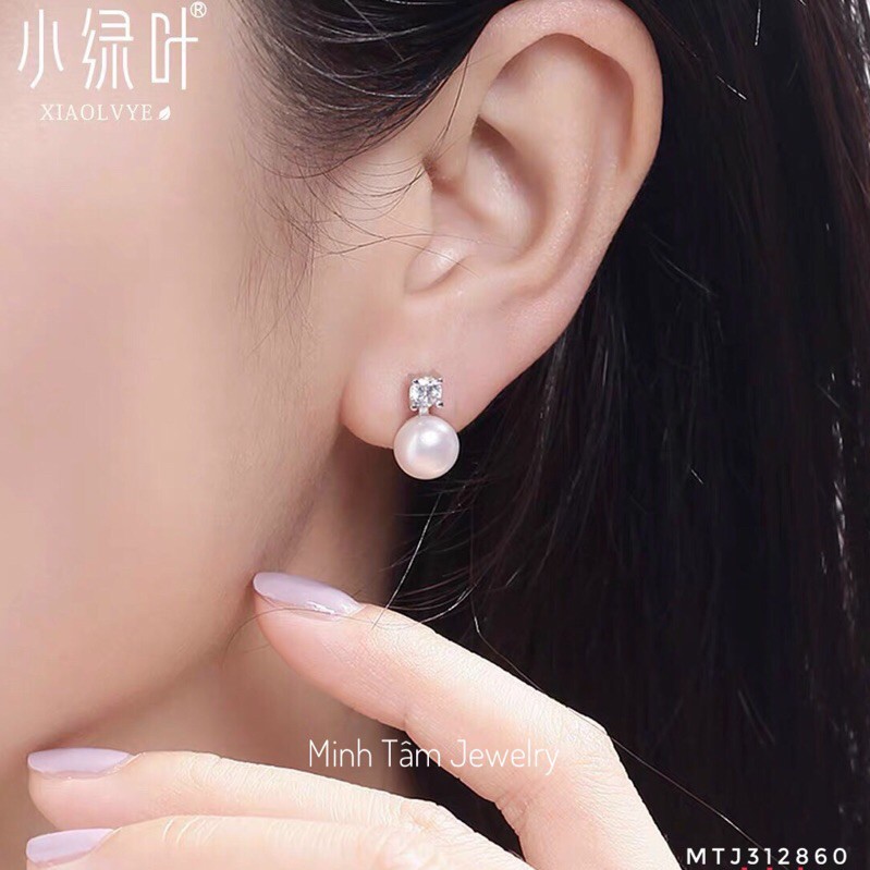 Bông tai bạc Trai nuôi tự nhiên nụ đá, Khuyên tai nụ đá Trai nuôi nước ngọt-Minh Tâm Jewelry