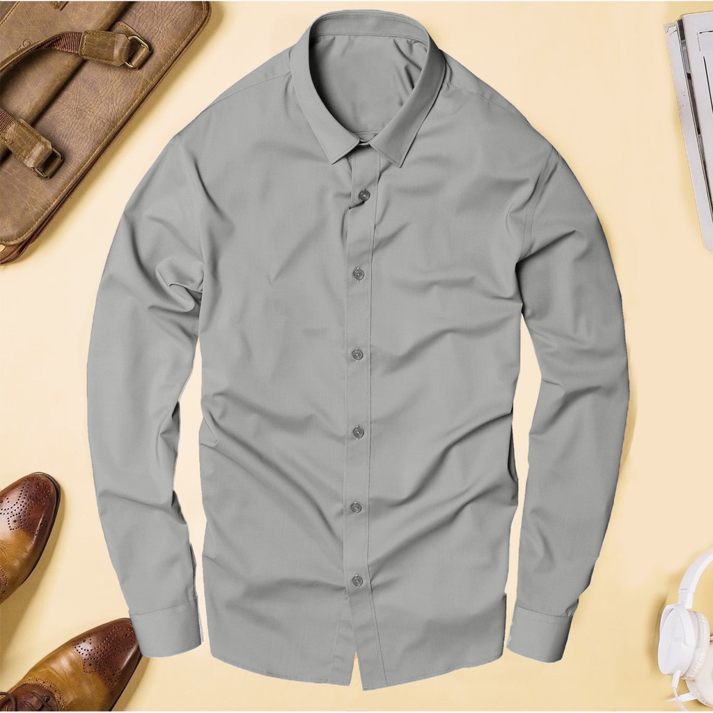 [GIẢM GIÁ 45%] - Áo SƠ MI nam dài tay cổ bẻ vải cotton lụa thái chống nhăn chống xù lịch lãm