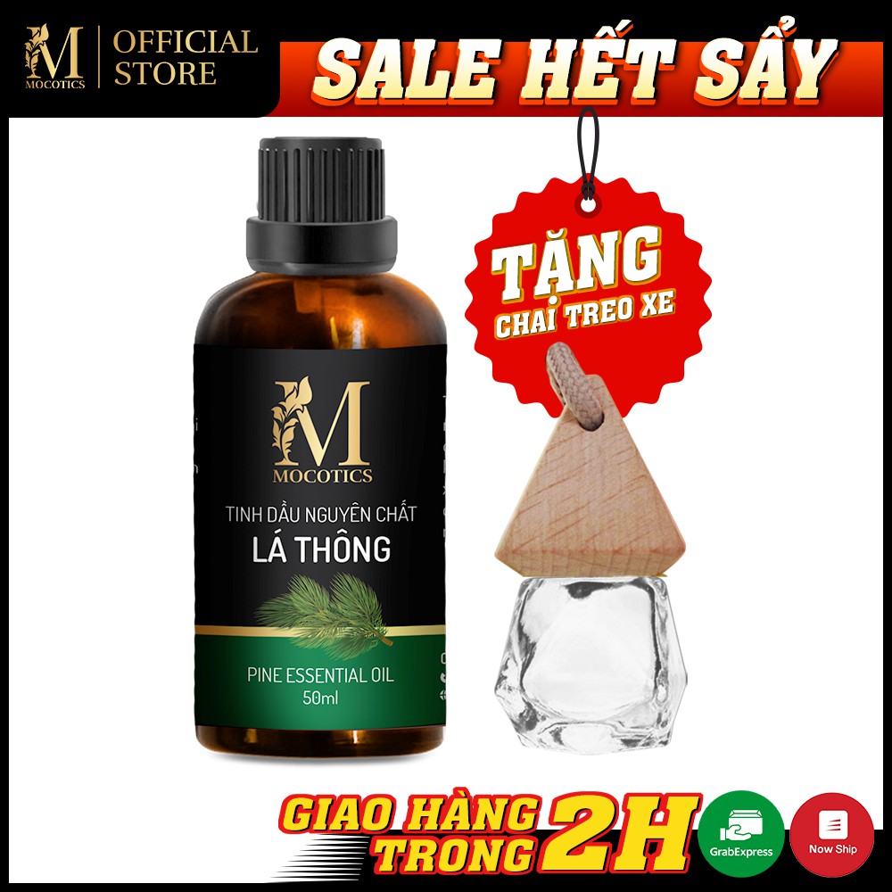 Tinh Dầu Lá Thông MOCOTICS Chai 50ML | 100% Thiên Nhiên Nguyên Chất | Xông Thơm Phòng | Tặng lọ treo tinh dầu treo xe