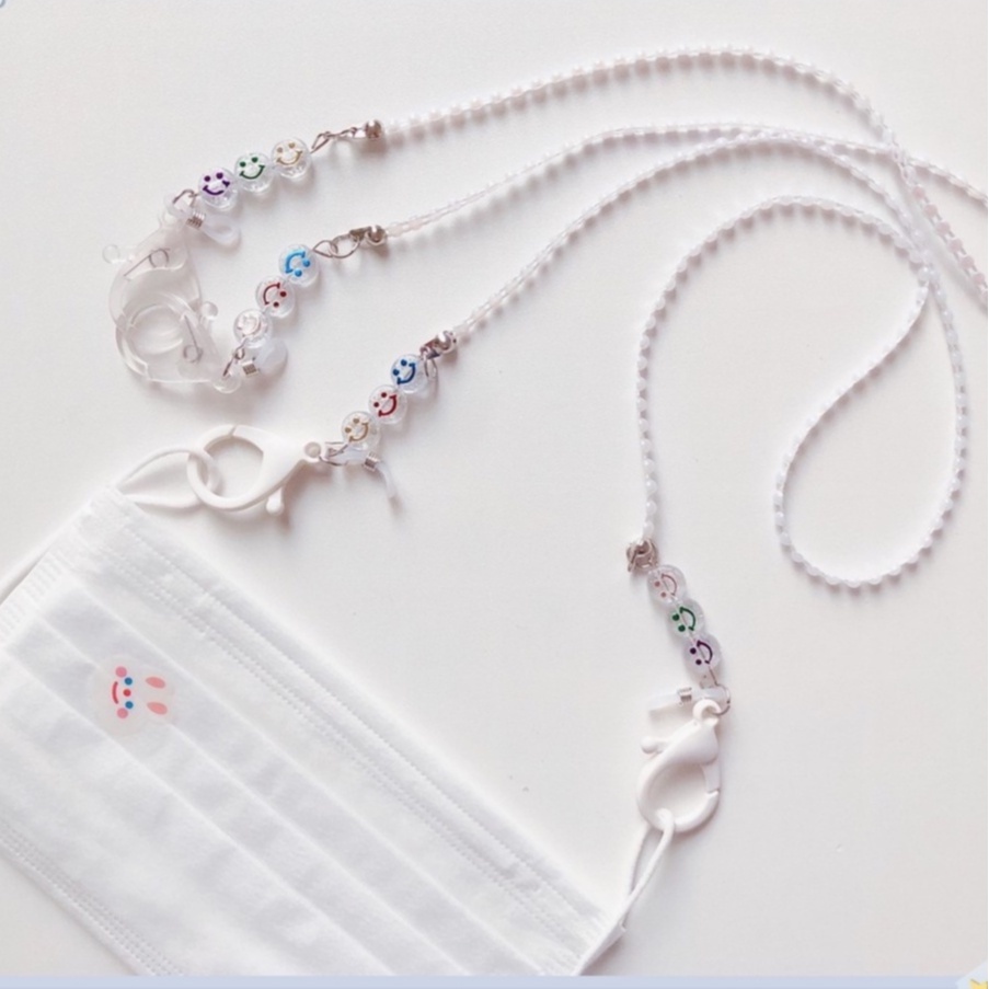 Dây đeo khẩu trang Kính Bằng Acrylic Trong Suốt Hình Mặt Cười Dễ Thương 2022