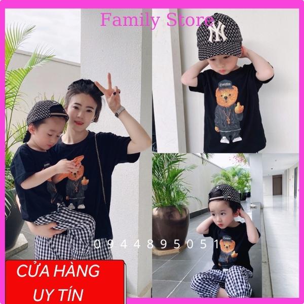 áo thun gia đình cổ tròn năng đô gj, thấm hút mồ hôi. Family store