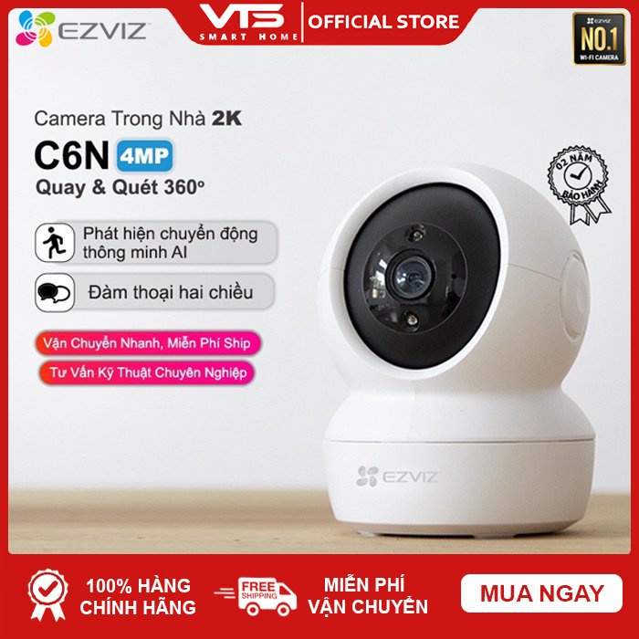 Camera Wifi EZVIZ C6N 2K 4MP Xoay 360 Độ, Đàm Thoại 2 Chiều - Phát Hiện Chuyển Động - C6N 4.0MP - VTS