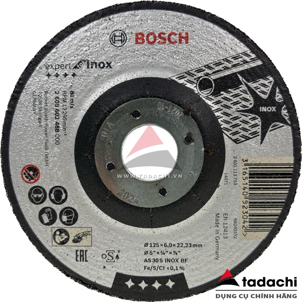 Đá mài 125x6.0x22.23mm Expert for inox Bosch 2608602488 | DCSG