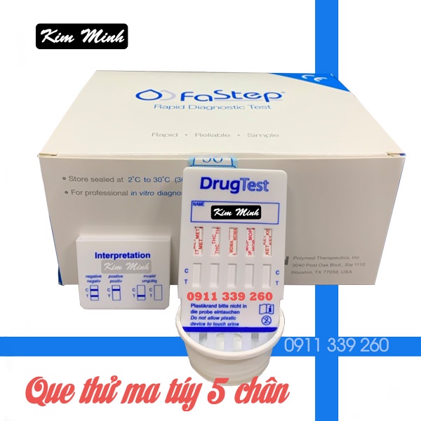 Que test thử ma túy 5 chân Fastep test nước tiểu tại nhà