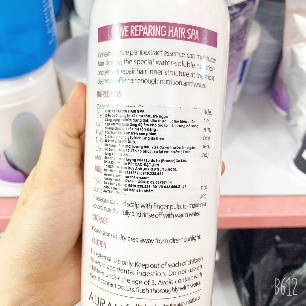 DẦU DƯỠNG TÓC PHỤC HỒI SPA AURANE 750ml