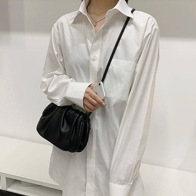 White Pleated Cloud Bag Female Summer Ins Casual All-Match Niche Design Crossbody Small Bag 2021 Season New EUHK