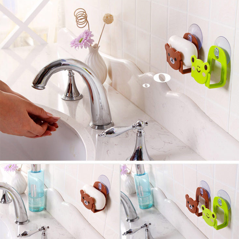 Giá Để Đồ Dùng Nhà Tắm Có Giác Hút Gắn Tường In Hình Hoạt Hình Dễ Thương