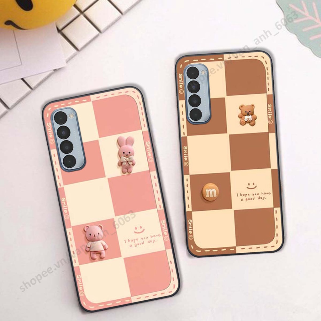 Ốp lưng Oppo Reno4 / Reno4 Pro / Reno 4 hình gấu, kẹo dễ thương cute