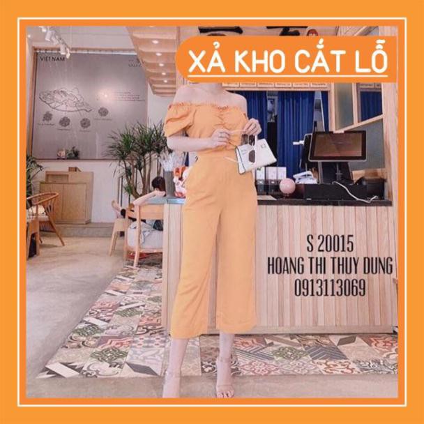 Set quần ống rộng áo trễ vai siêu sang chanh ( hàng chuẩn )