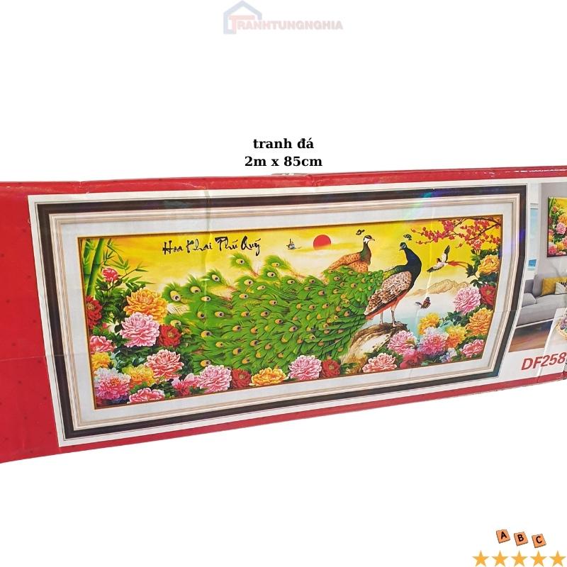 Tranh đính đá, tranh thêu chữ thập công phú quý bình an