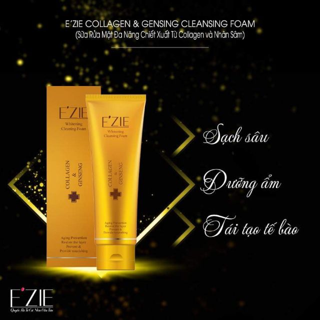 EZIE Sữa rửa mặt E'zie đa năng Collagen và Nhân Sâm 130ml