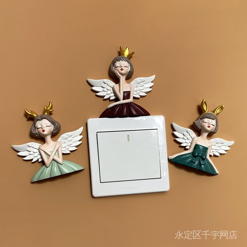 Miếng Dán Tường Trang Trí Công Tắc Bằng Nhựa Resin Phong Cách Scandinavian