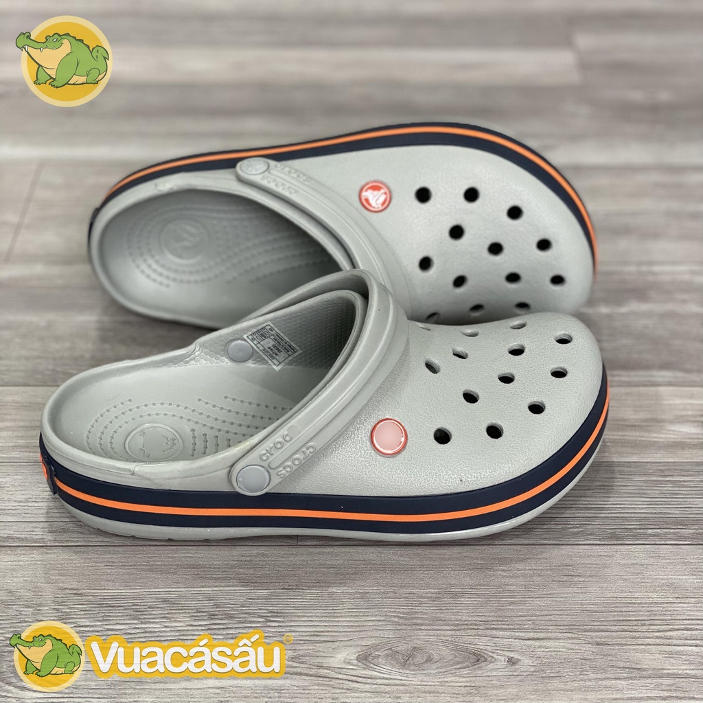 Dép CROCS CROCBAND Nam Nữ màu Grey, Form đẹp, Mềm Nhẹ và Êm Ái, Không mùi, chống trơn trượt  - Vua Cá Sấu
