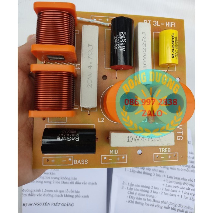 COMBO 2 MẠCH PHÂN TẦN 3 CAO CẤP HIFI CÔNG SUẤT LỚN 1000W -1BASS 1MID 1TREBLE