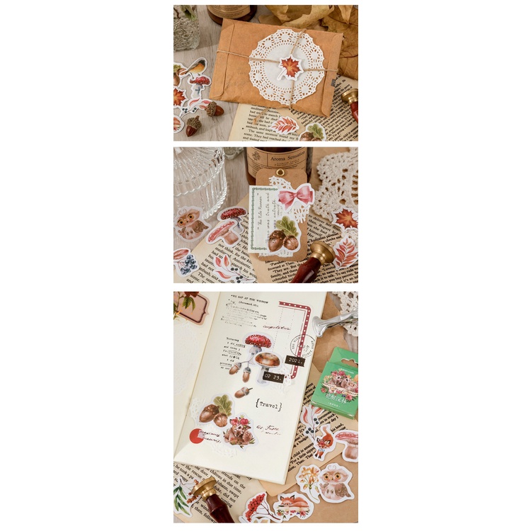 Bộ sticker/ Hình dán Hoạ Tiết Hình Hoạ Tiết Mùa Thu (45 Hình)