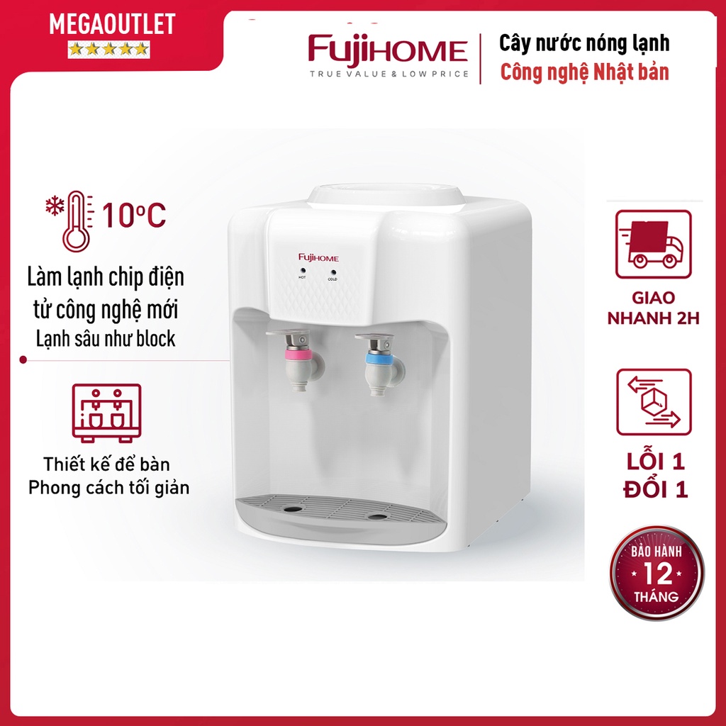 Cây nước nóng lạnh mini để bàn Nhập Khẩu Fujihome WD5510E,máy lọc nước nóng lạnh mini uống công nghệ Nhật Bản-BH 2 năm