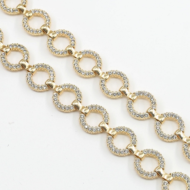 1808899     Dây Xích Hợp Kim Nhôm Đính Đá Chất Lượng Cao