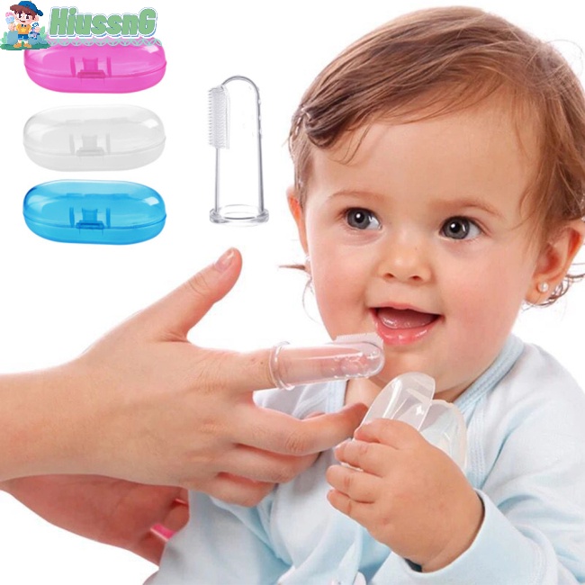 Bộ 2 Bàn Chải Đánh Răng Và Bao Ngón Tay Bằng Silicon Mềm Cho Bé