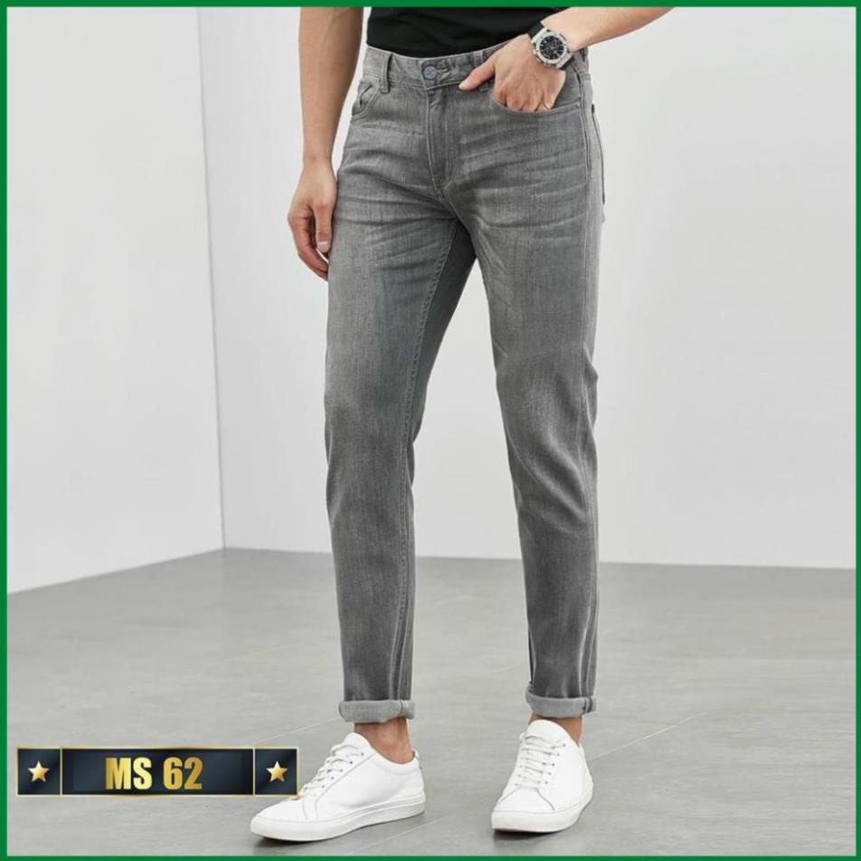 Quần Jean Nam xanh trơn không rách Quần Bò Nam From Chuẩn SHOP Thời Trang,  Co Dãn 4 Chiều Ptz.sg68 QJ22