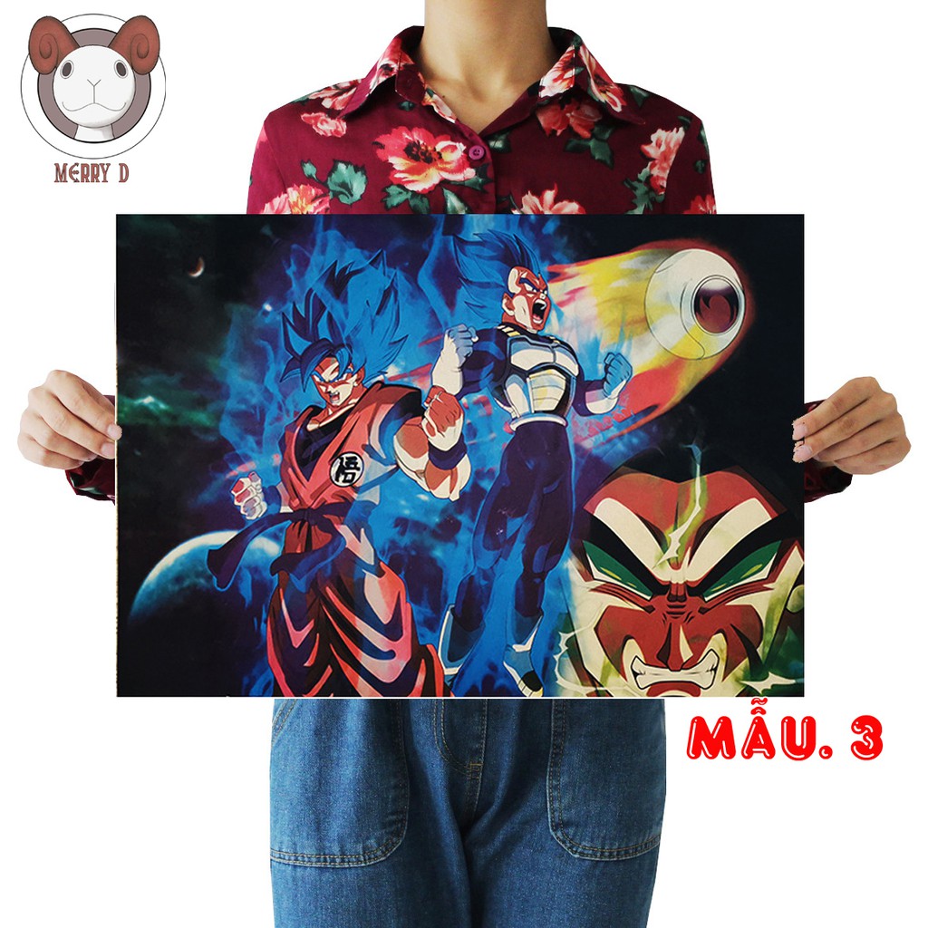 Poster 51x36cm Dragon Ball Vintage - Goku - Vegeta - 7 Viên Ngọc Rồng - Hình Trang Trí Vintage