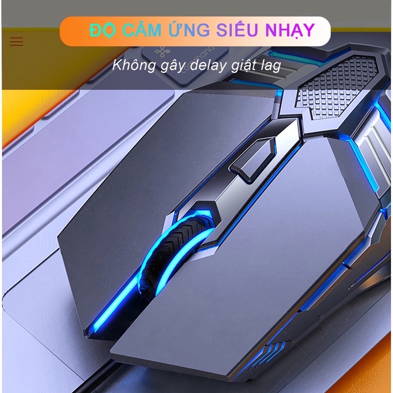 Chuột Máy Tính Laptop Gaming Có Dây YINDIAO G12 LED RGB Tự Động Đổi Màu Có 4 Màu Hồng Trắng Đen Bạc Xám