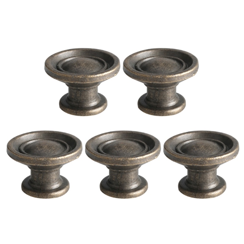 Set 5 Tay Nắm Cửa Tròn Bằng Hợp Kim Kẽm Phong Cách Vintage