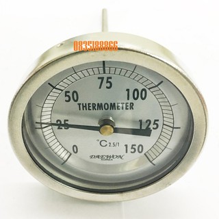 Đồng hồ đo nhiệt độ cơ inox 150 độ C - DAEWON Hàn Quốc (Chân sau)