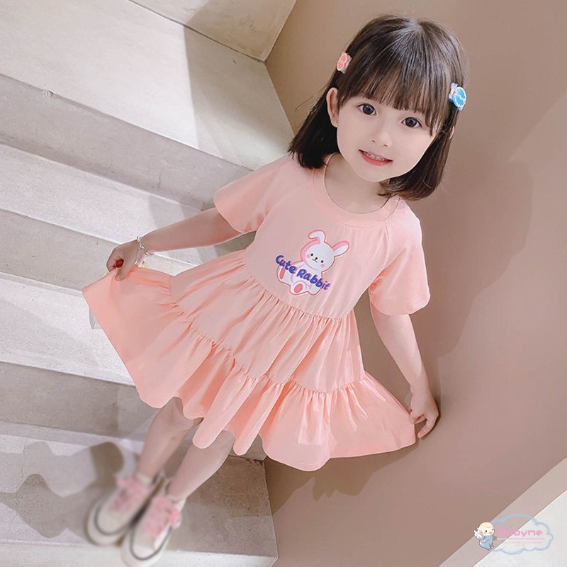 Đầm Xòe Công Chúa In Họa Tiết Hoạt Hình Dễ Thương Cho Bé Gái