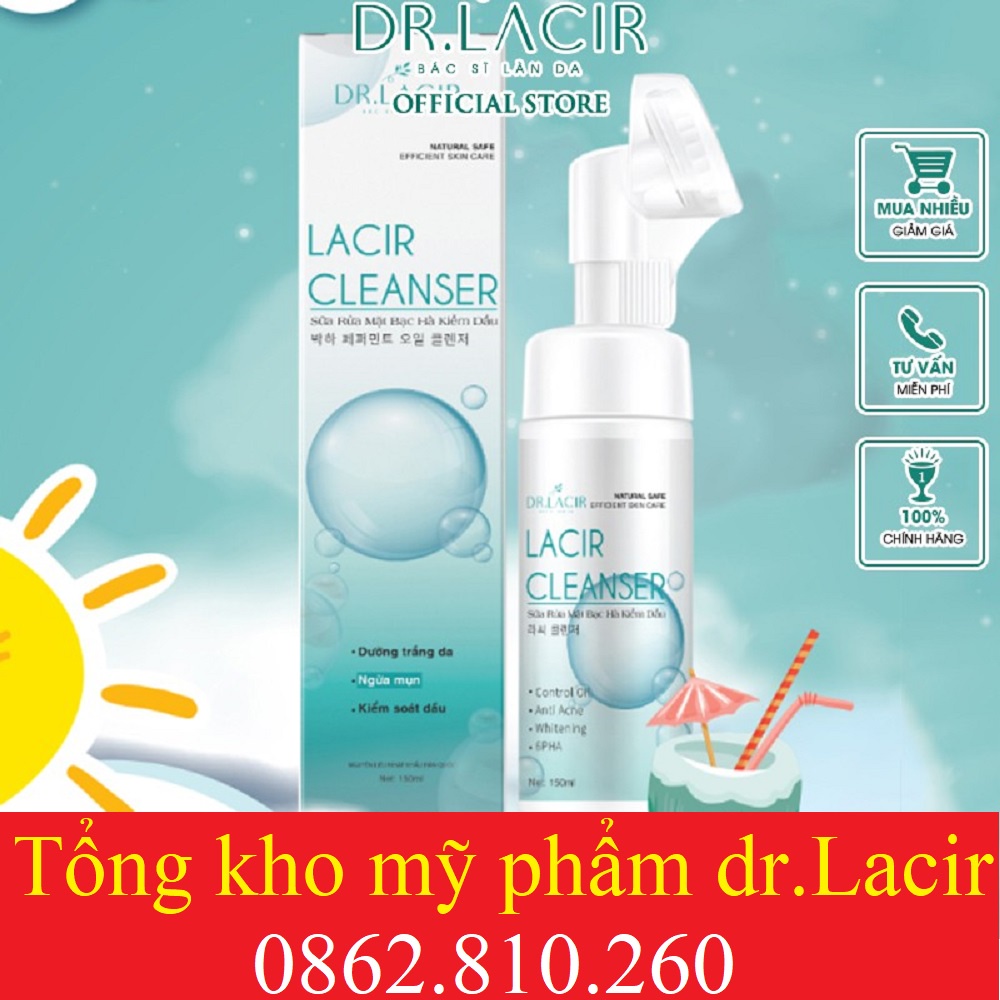 Sữa Rửa Mặt Bạc Hà kiềm dầu Lacir Cleanser của Dr.laci