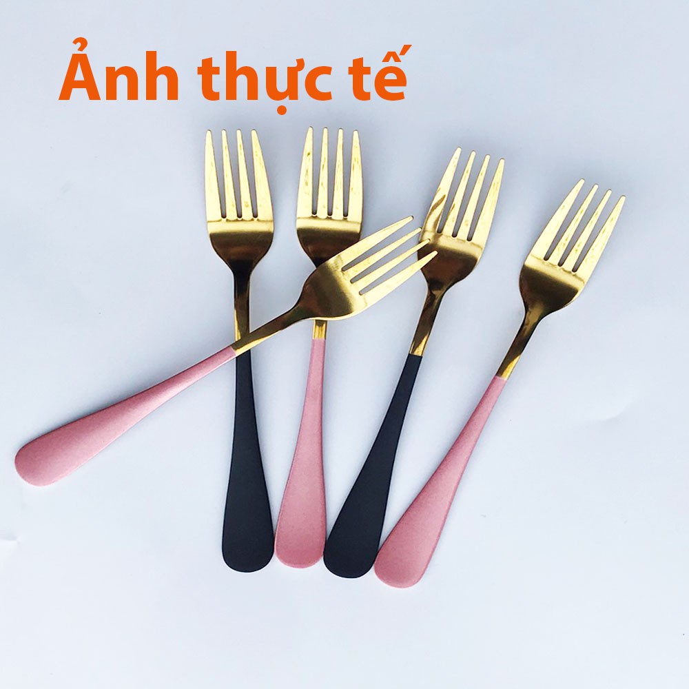 Dĩa inox 304 mạ vàng chuôi nhiều màu đặc sắc được sản xuất theo công nghệ tiên tiến của Nhật Bản Gelife beermart PP | BigBuy360 - bigbuy360.vn